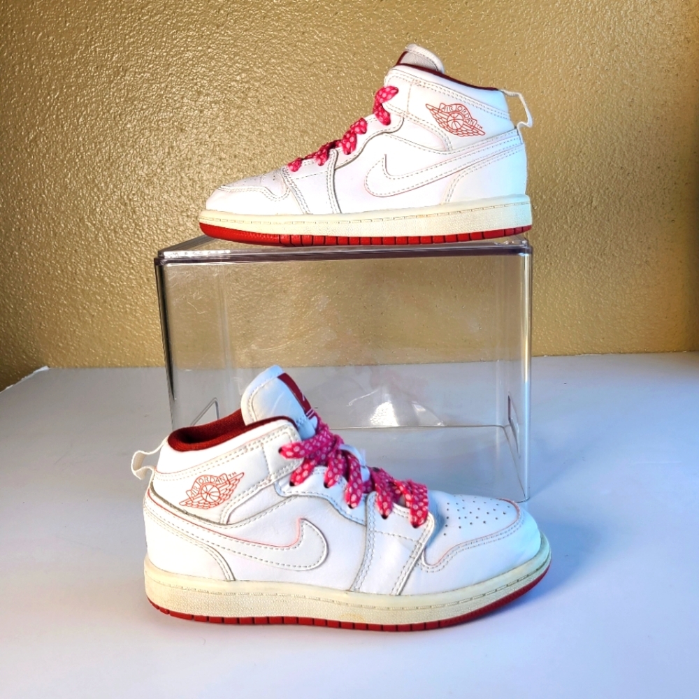 Nike Air Jordan 1 Mid BP 'Gym Red'  640734-103 Kids Size 12C